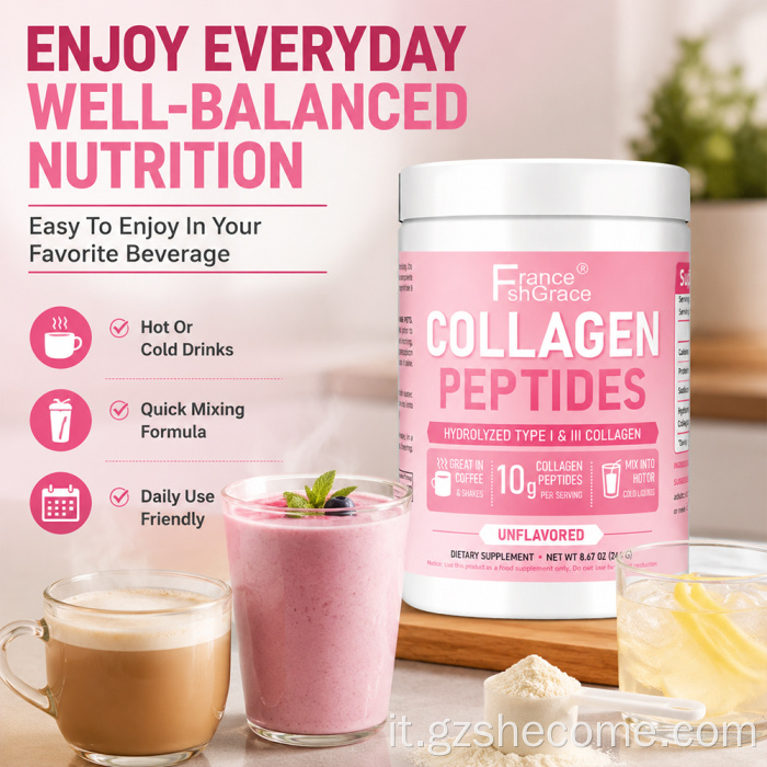 Polvere di peptidi di collagene Shecome sbiancante idrolizzata